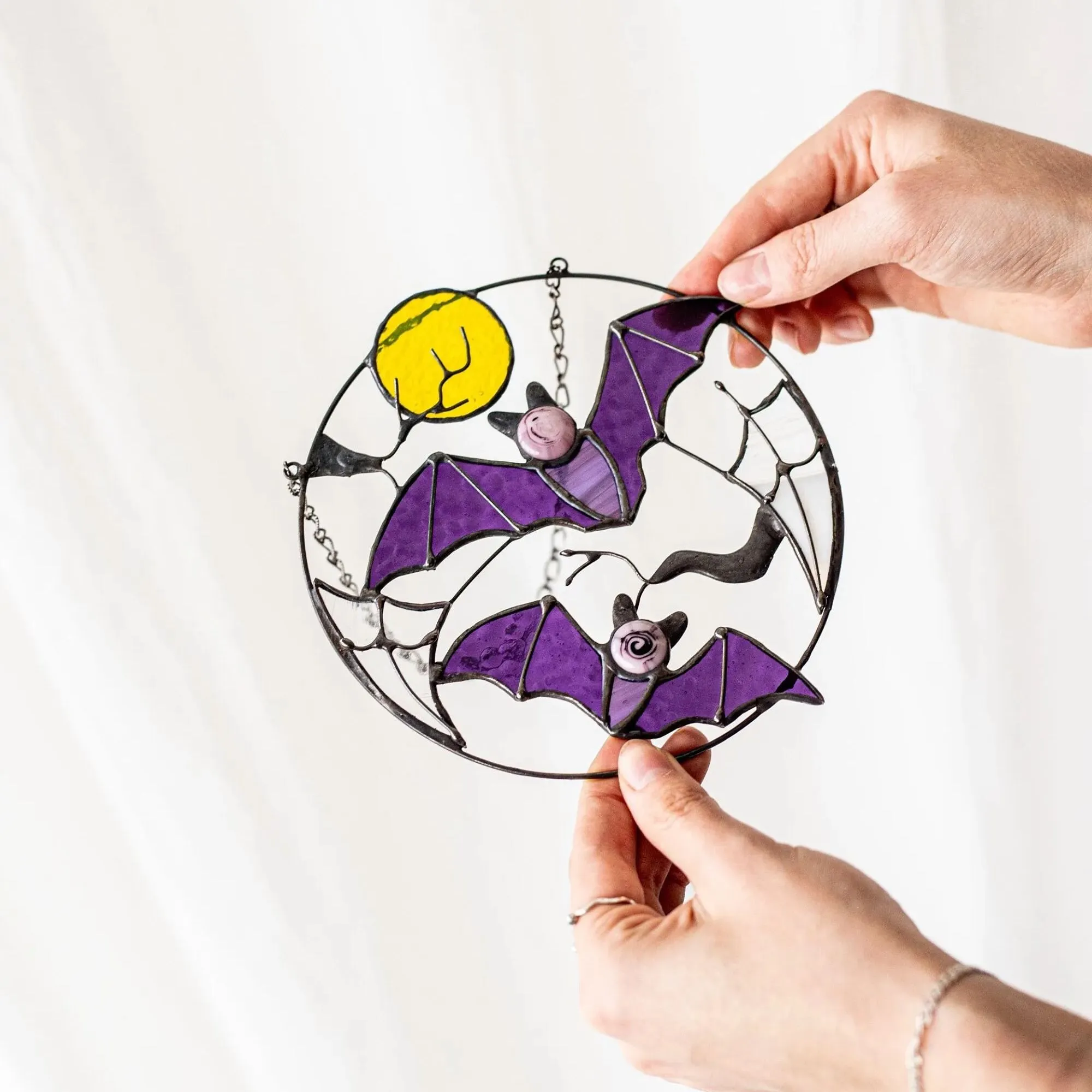 🦇Gothic Bat Moon Suncatcher