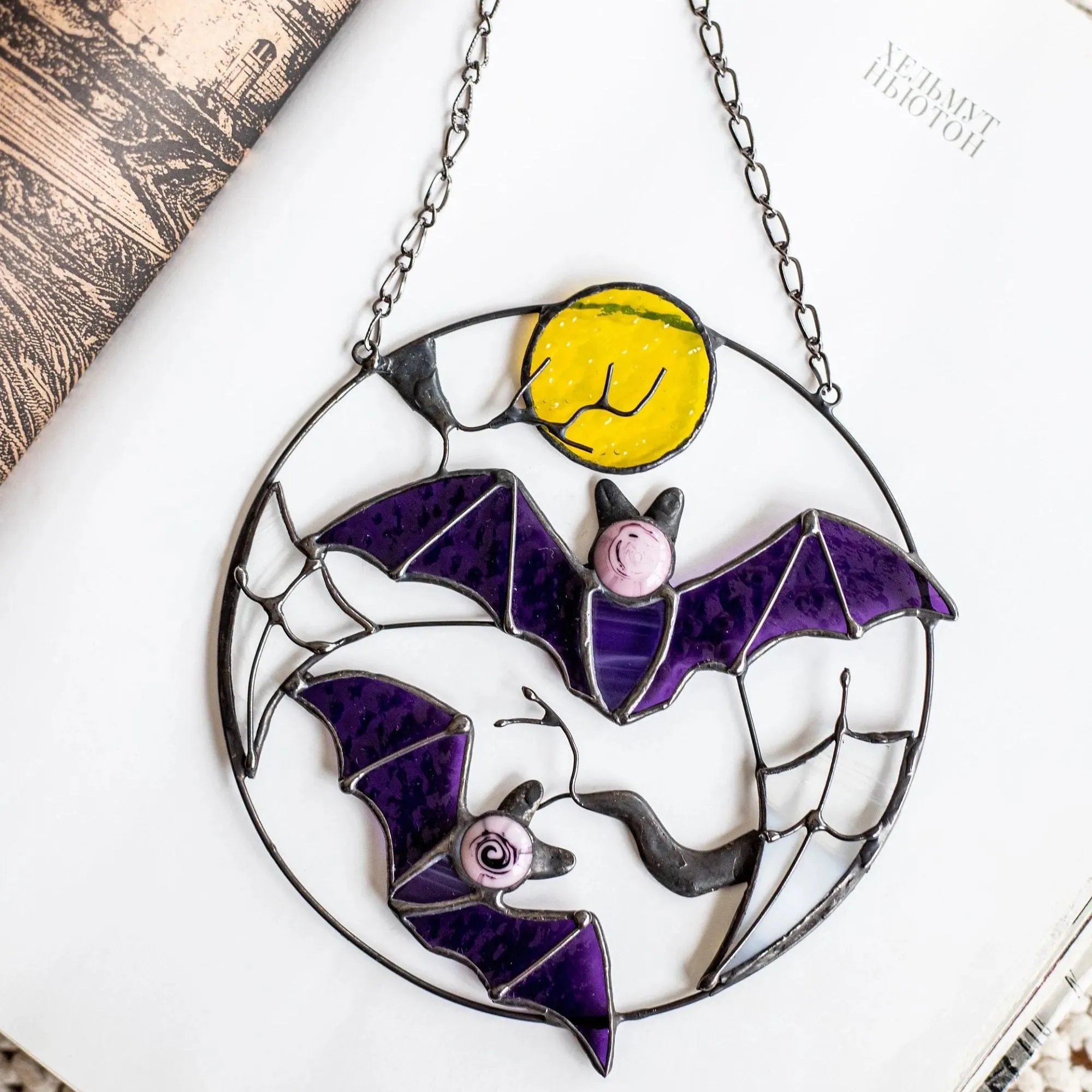 🦇Gothic Bat Moon Suncatcher