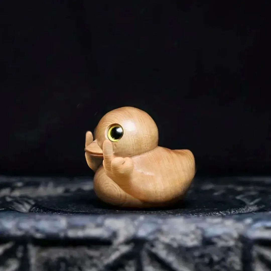 🤣🦆Funny Handmade Wooden Middle Finger Duck