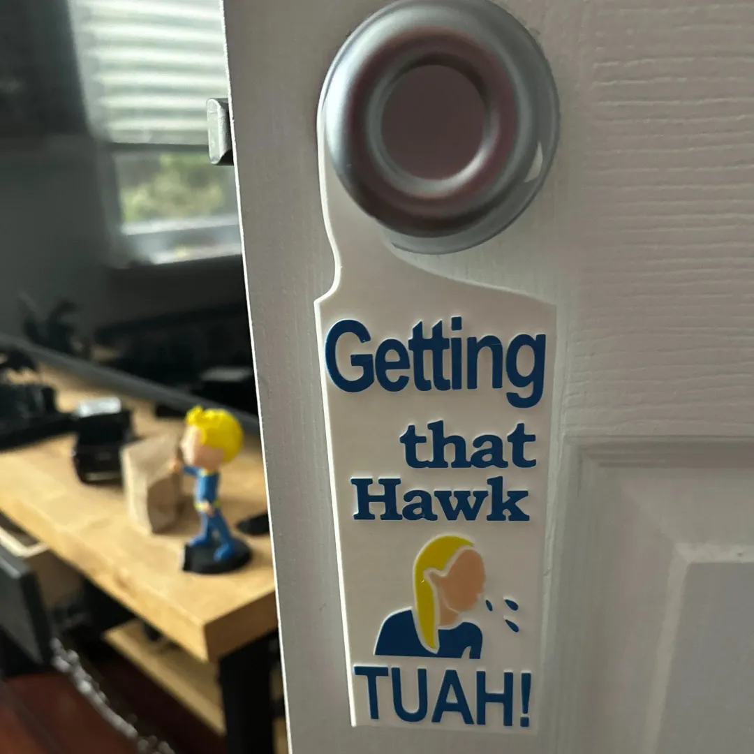 Hawk Tuah Door Sign