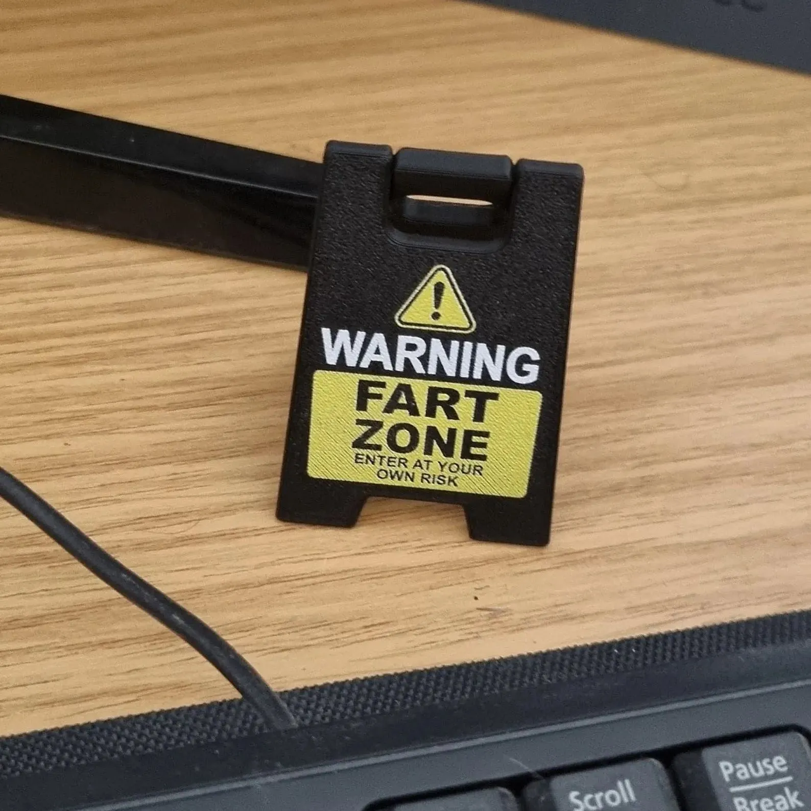 Funny Desk Hazard Caution Sign