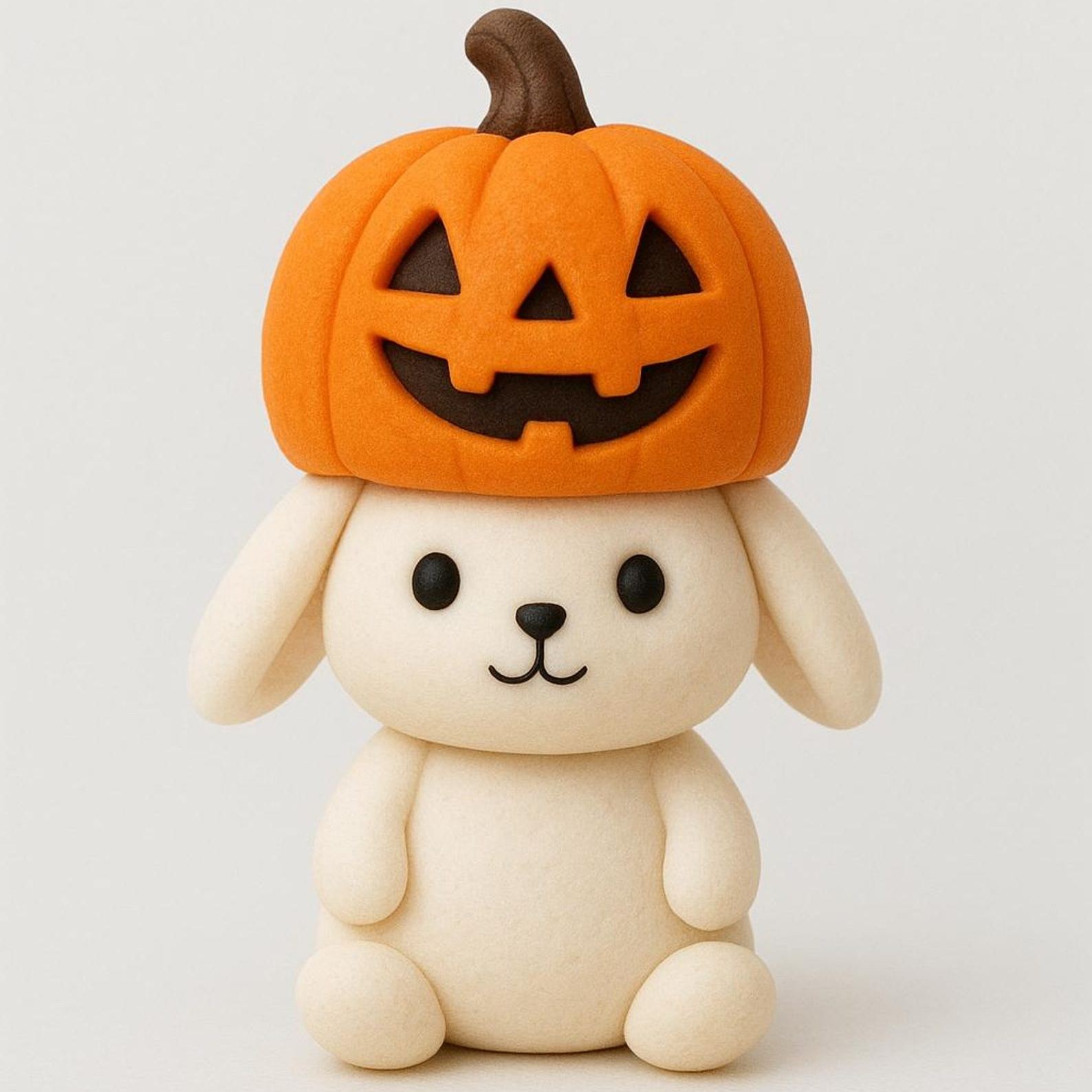 Halloween Pumpkin Bunny Figurine