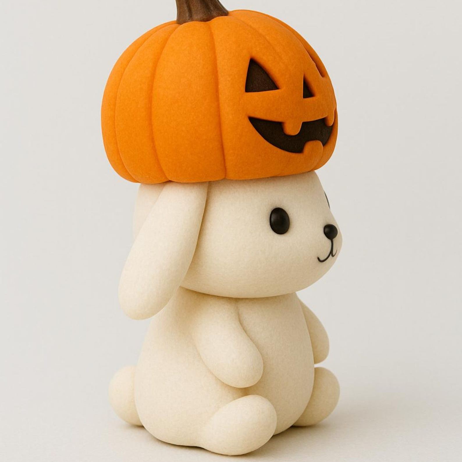 Halloween Pumpkin Bunny Figurine