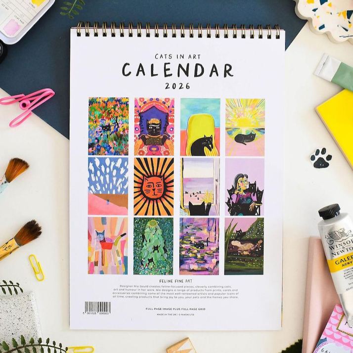 2026 Cats in Art Wall Calendar