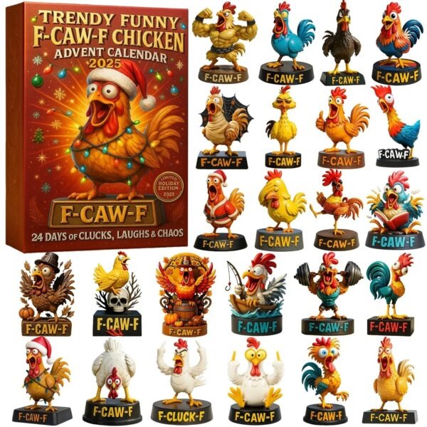 Trendy Funny F-Caw-F Chicken Advent Calendar 2025