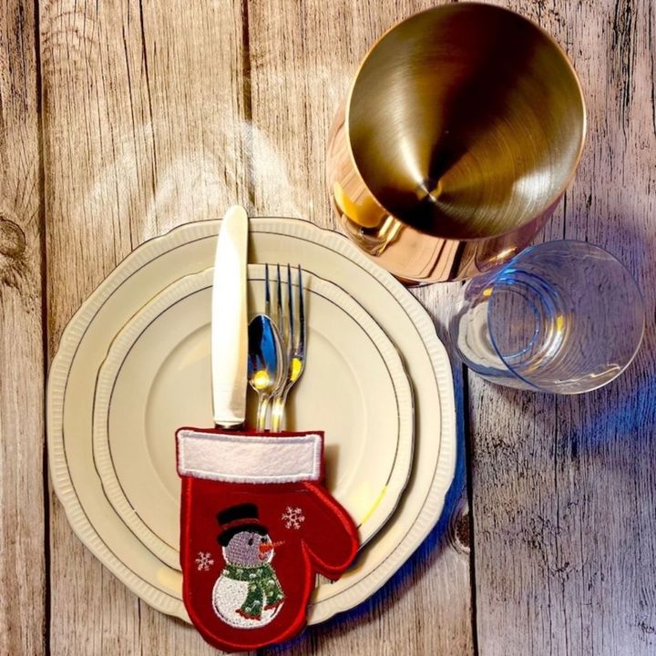 Christmas cutlery holder made of felt