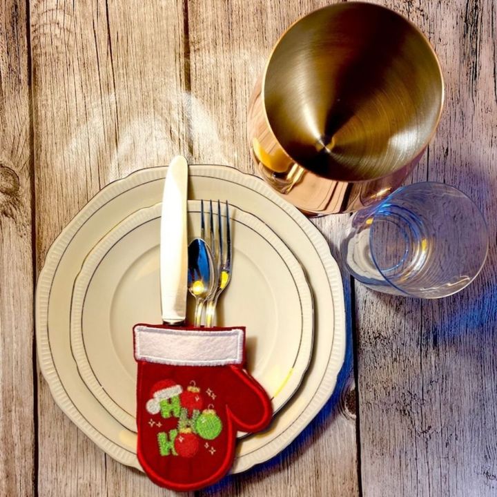 Christmas cutlery holder made of felt