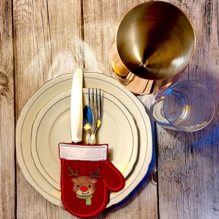 Christmas cutlery holder made of felt