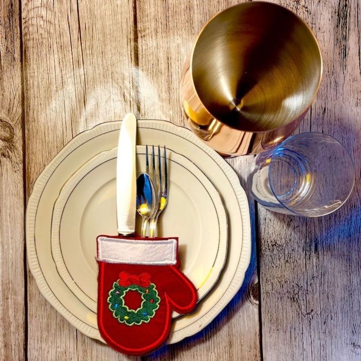 Christmas cutlery holder made of felt