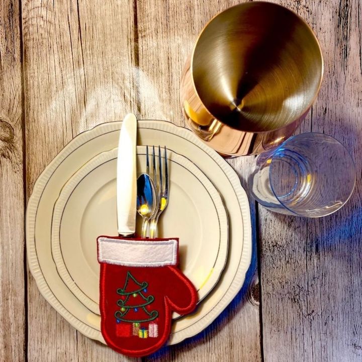 Christmas cutlery holder made of felt