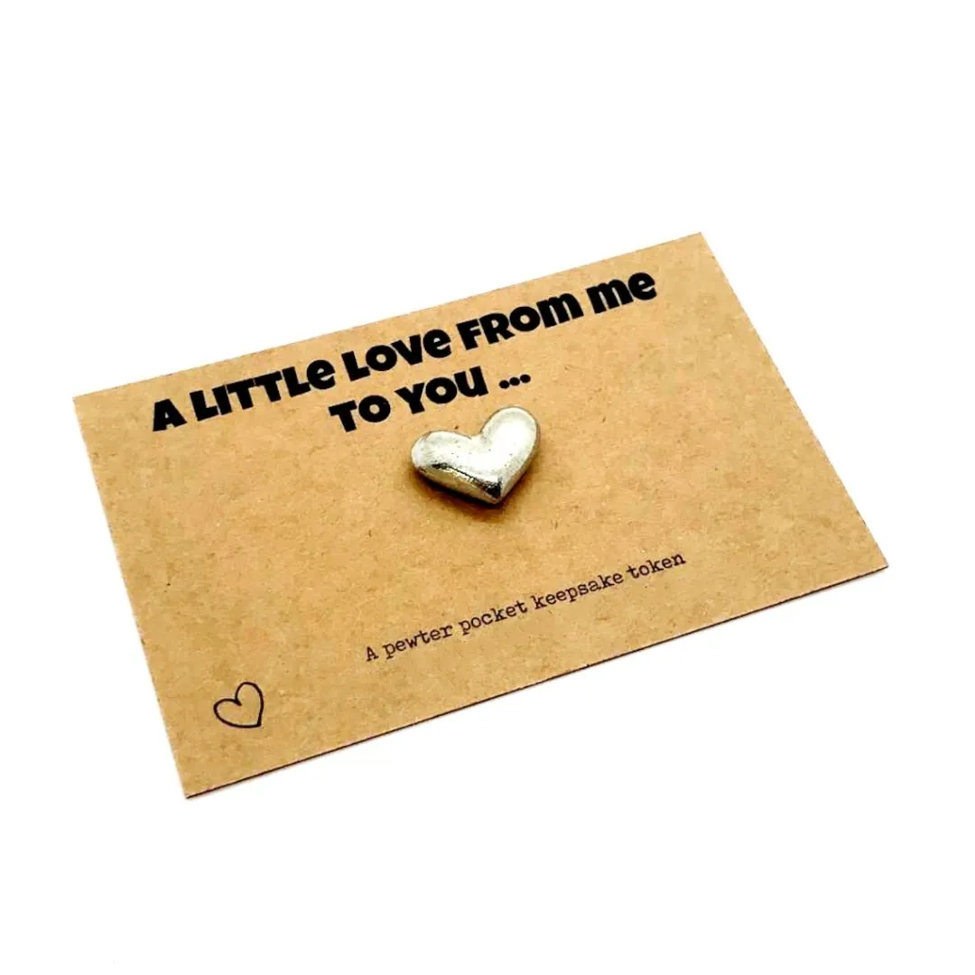 Pewter heart pocket keepsake token