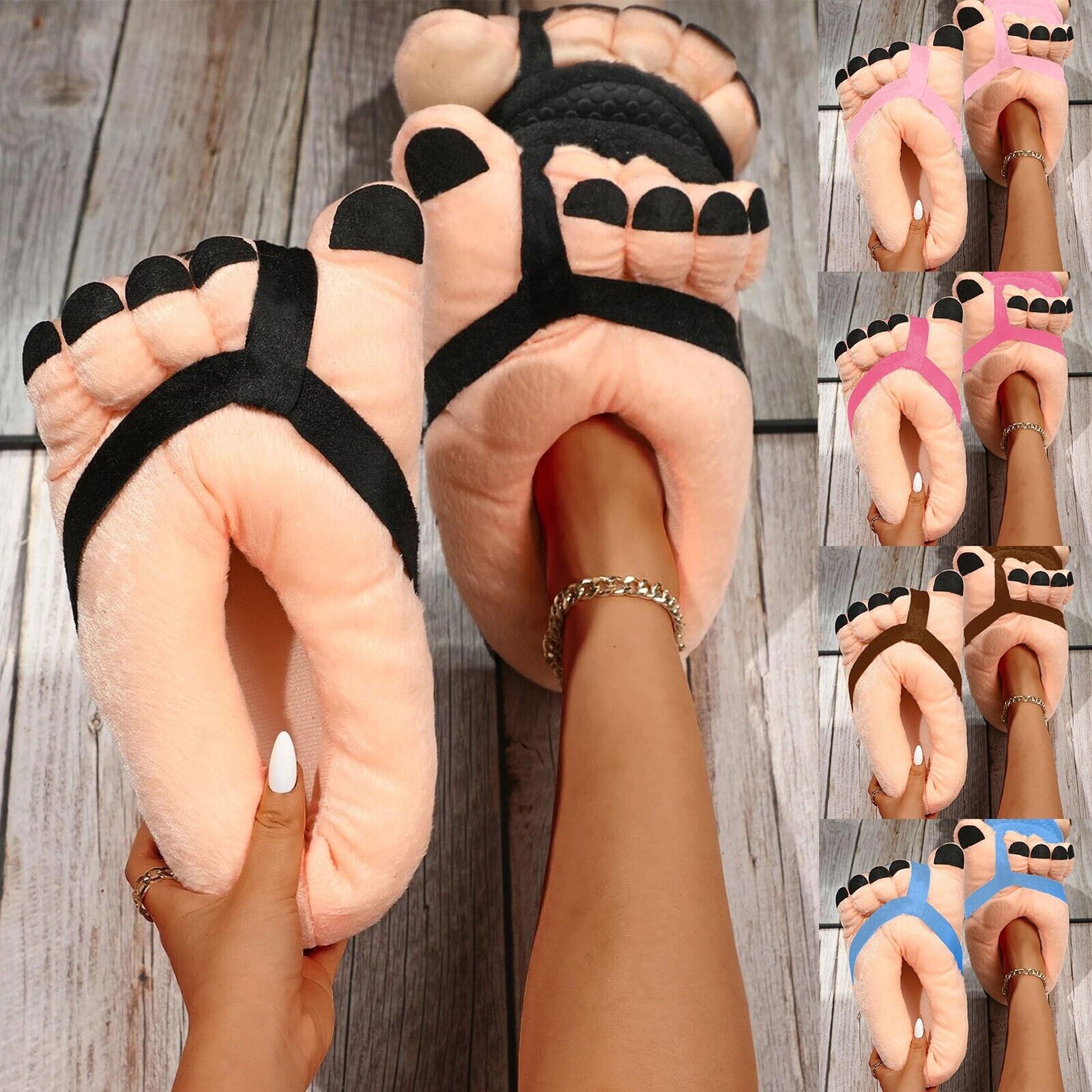 Funny Foot Plush Novelty Slippers