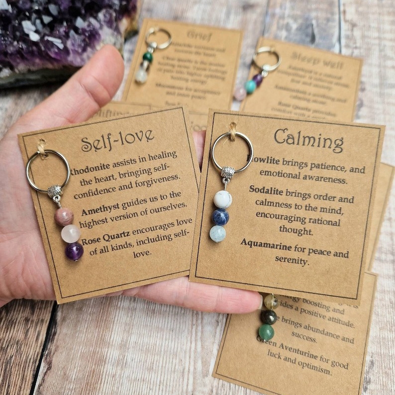 🎁Christmas Gift - Healing gemstone keyring💖