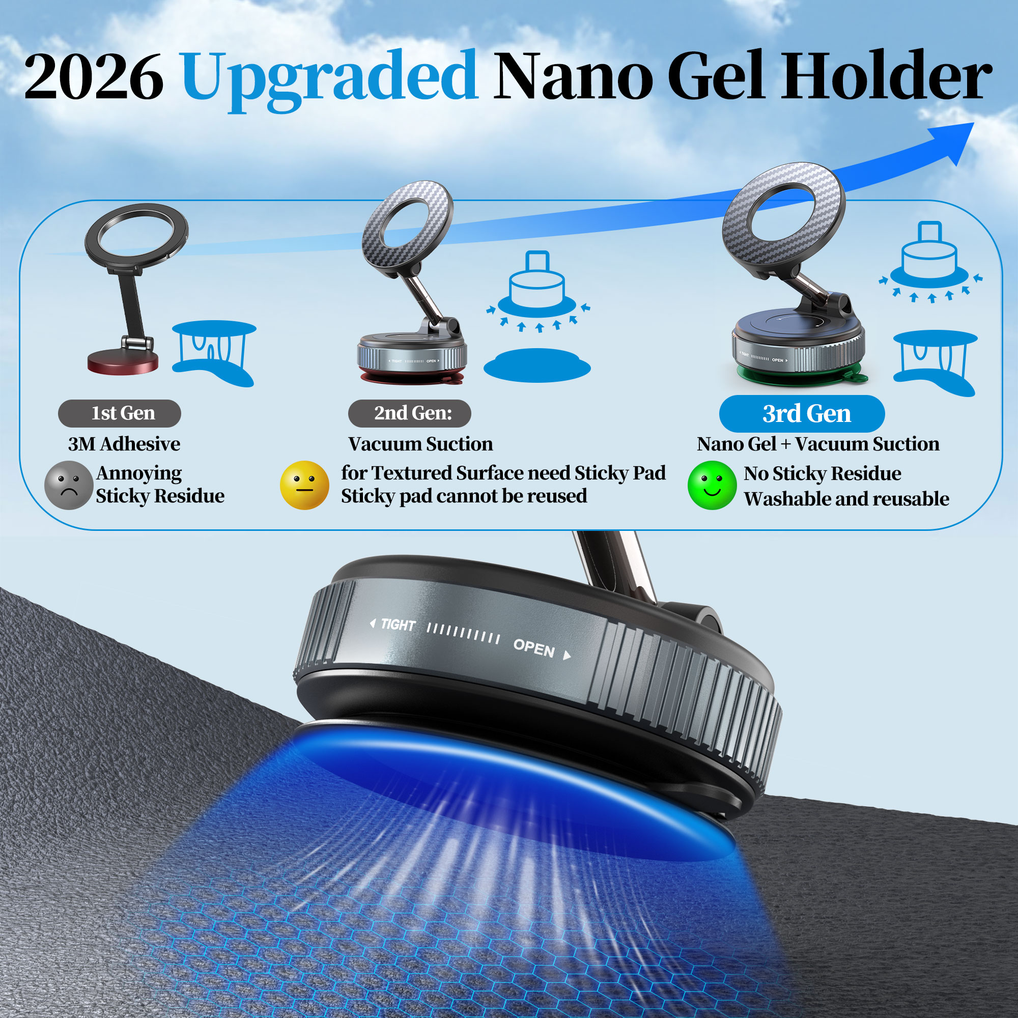 Nano Gel Vacuum Magnetic Phone Mount  