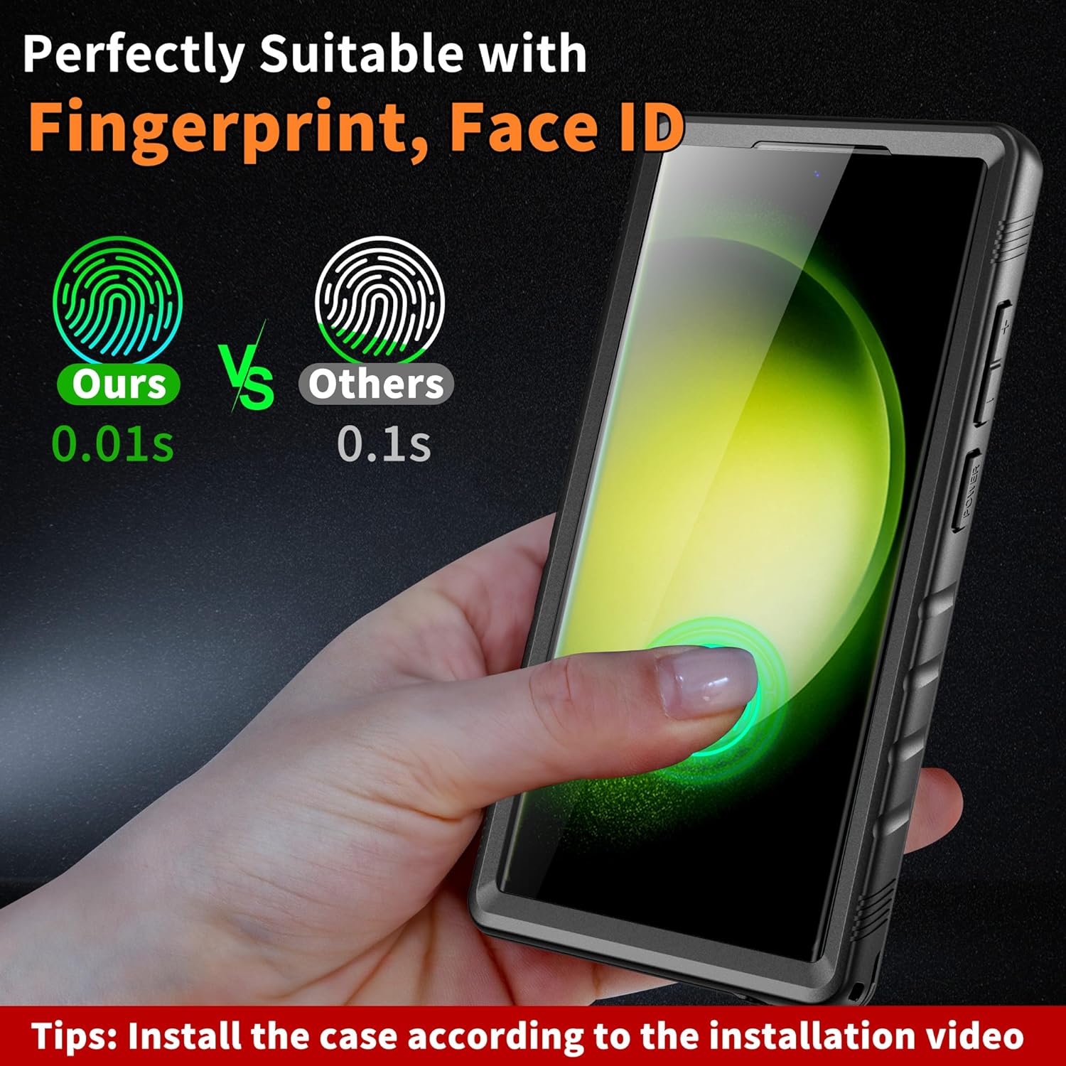 Fingerprint Reader Stickers Replacement for Sportlink Waterproof Case for Samsung Series