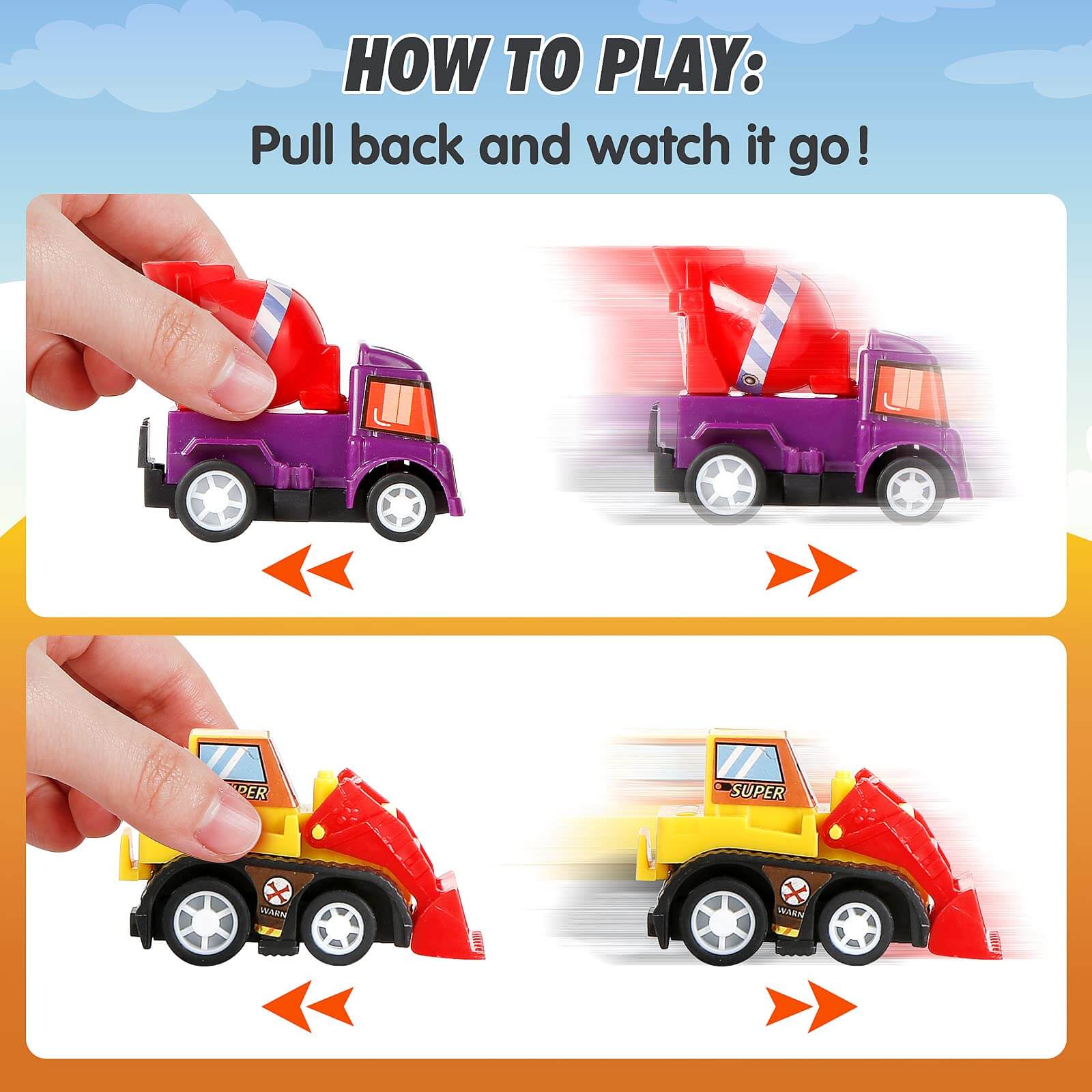 Easter Eggs Filled With Pullback Construction Vehicles, Cute Animals, Dinosaurs, Jewelry pieces