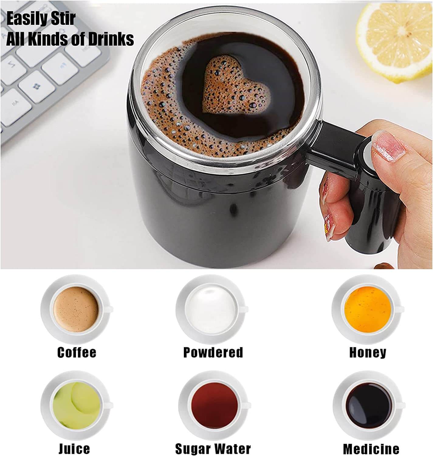 Rechargeable Self Stirring Mug
