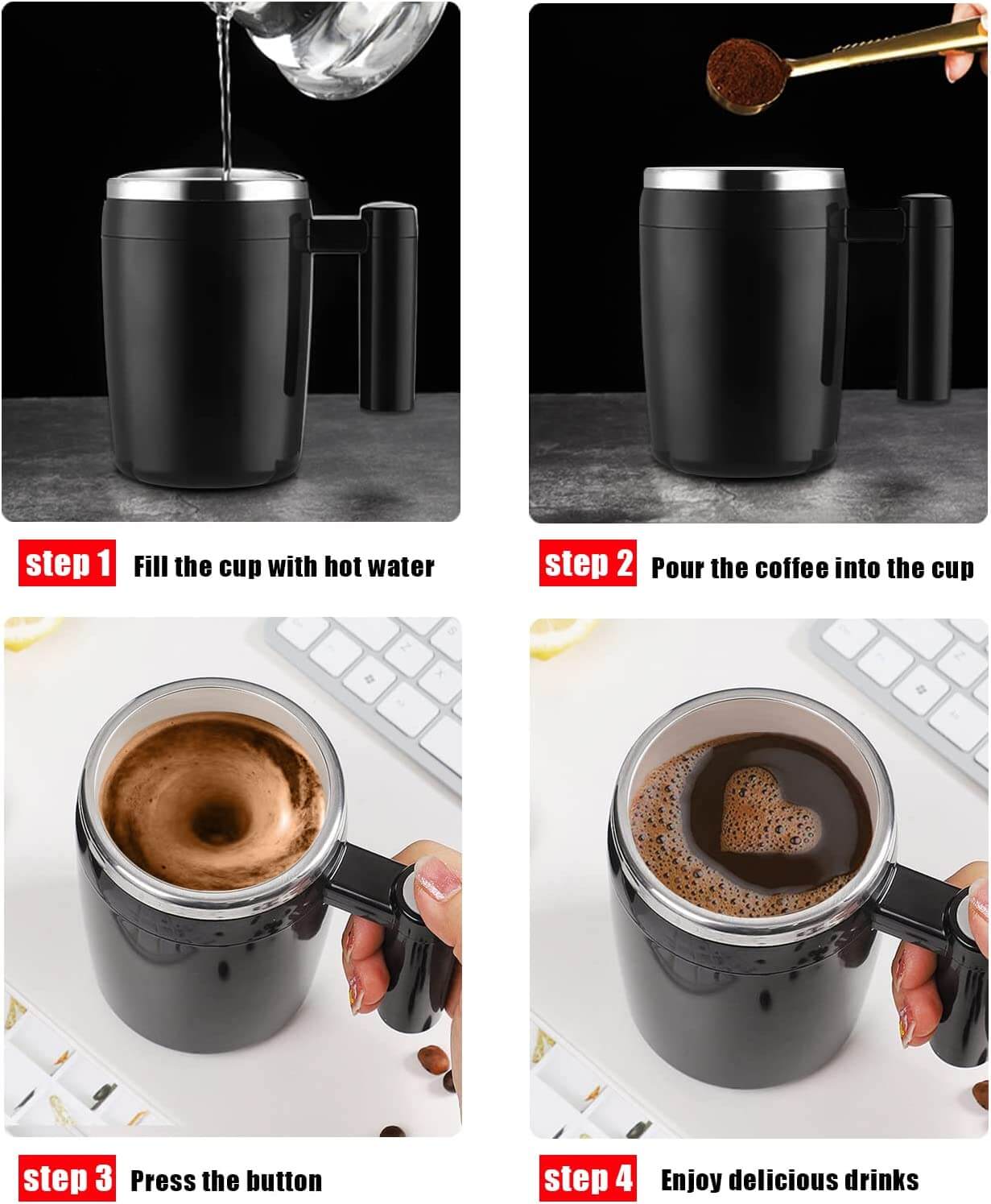 Rechargeable Self Stirring Mug