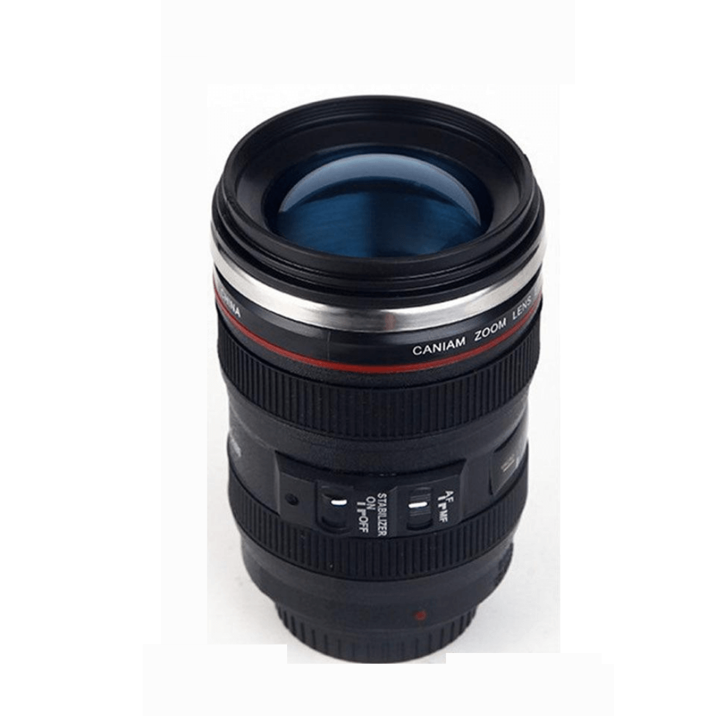 Self Stirring Camera Lens Mug