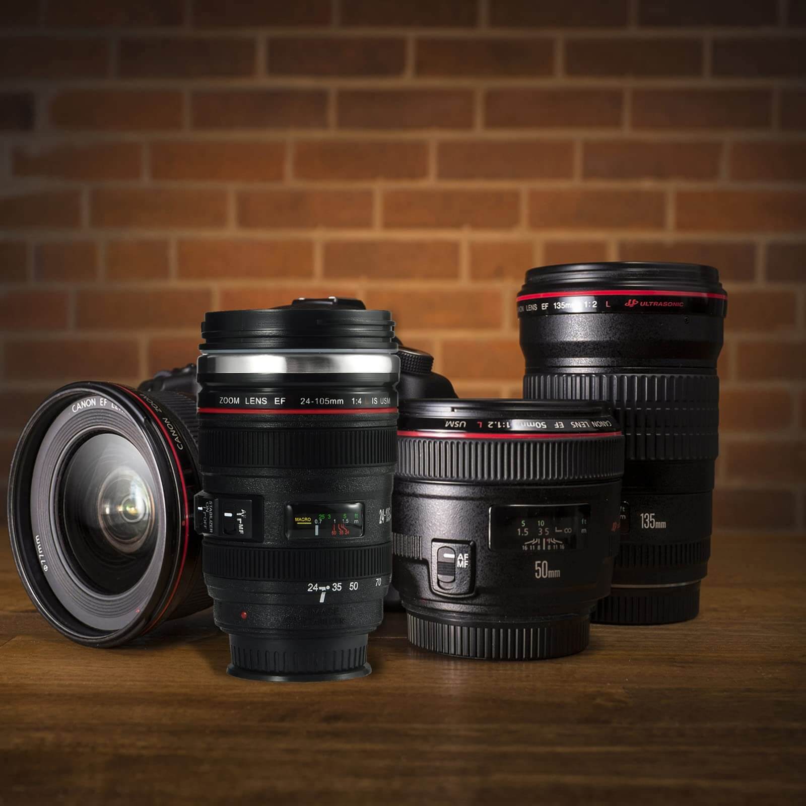 Self Stirring Camera Lens Mug