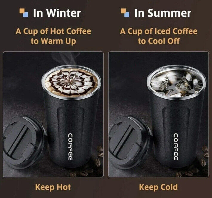 Portable Stainless Steel Thermos Insulated Coffee Cup 380/500ML