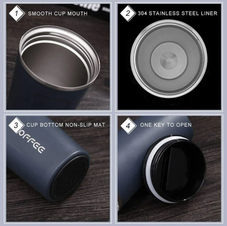 Portable Stainless Steel Thermos Insulated Coffee Cup 380/500ML