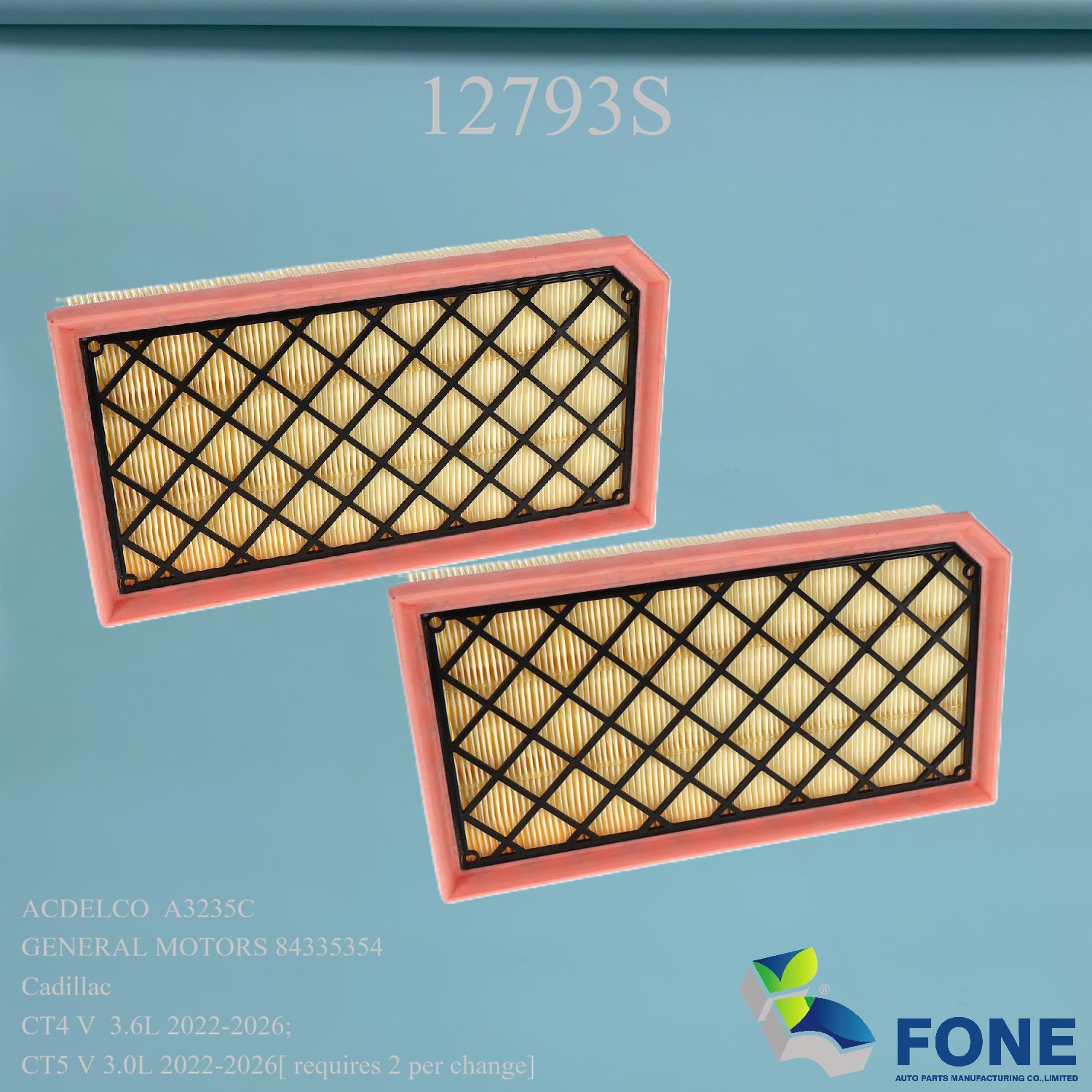 12793S AIR FILTER FOR Cadillac-FONE Auto Parts Manufacturing Co.,Ltd