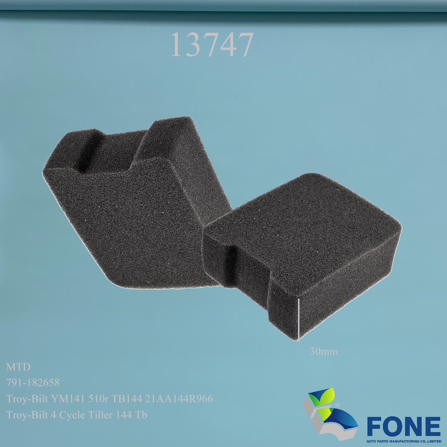 13747 FOAM AIR FILTER FOR MTD
Troy-Bilt YM141 510r TB144 21AA144R966
791-182658