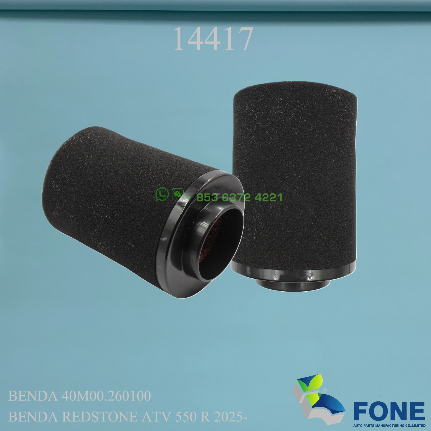 14417 AIR FILTER FOR BENDA ATV
40M00260100
40M00.260100
