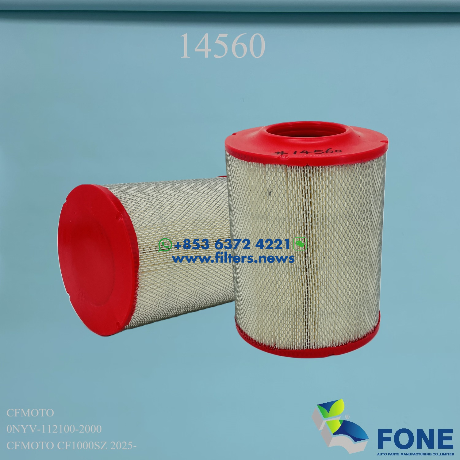14560 AIR FILTER FOR CFMOTO
CFMOTO 0NYV-112100-2000
CFMOTO 0NYV1121002000