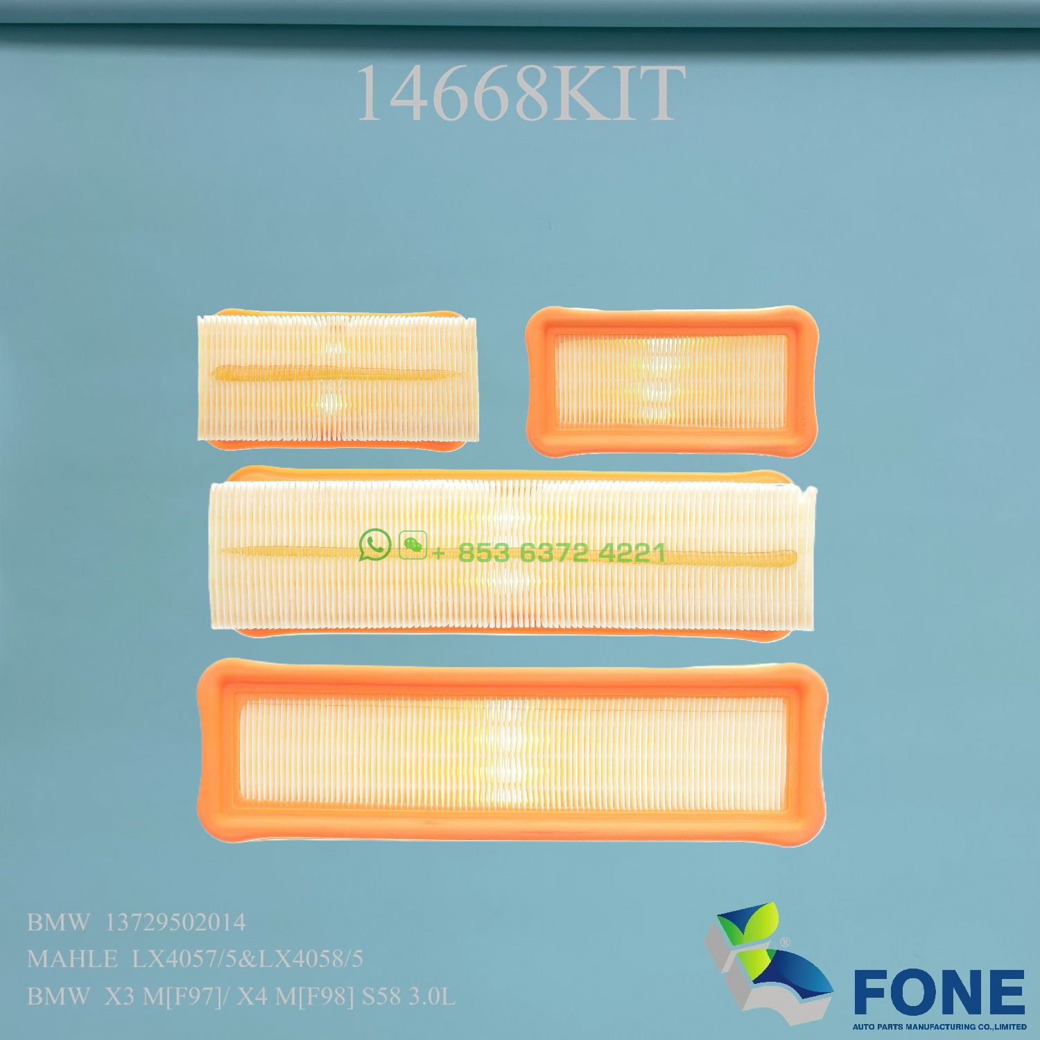 14668KIT AIR FILTER FOR BMW X3M X4M

13729502014
PA99691
A243E/4
LX4057/5
LX4058/5
IPA-P596
