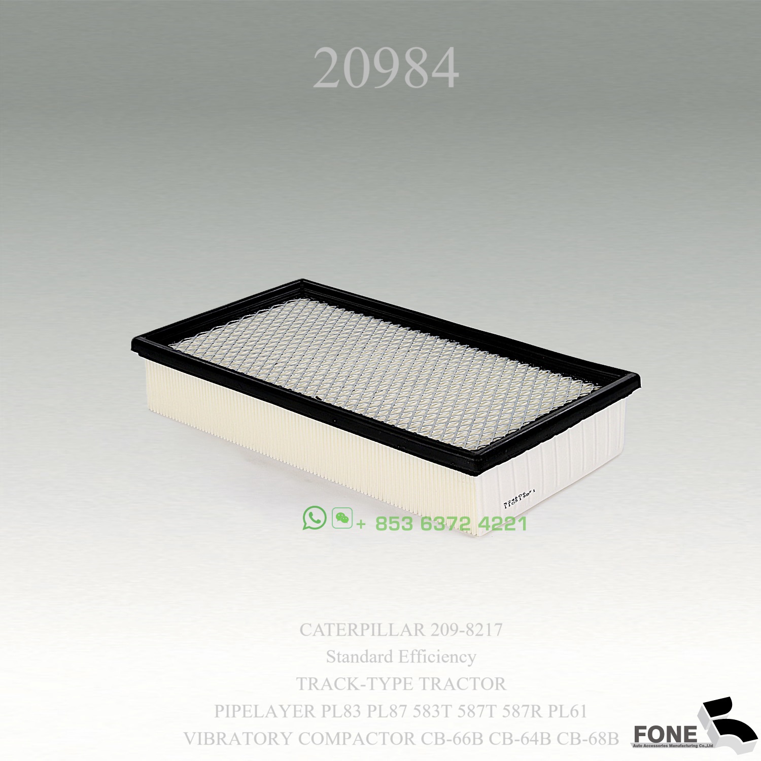 20984 CABIN AIR FILTER FOR CATERPILLAR PIPELAYER