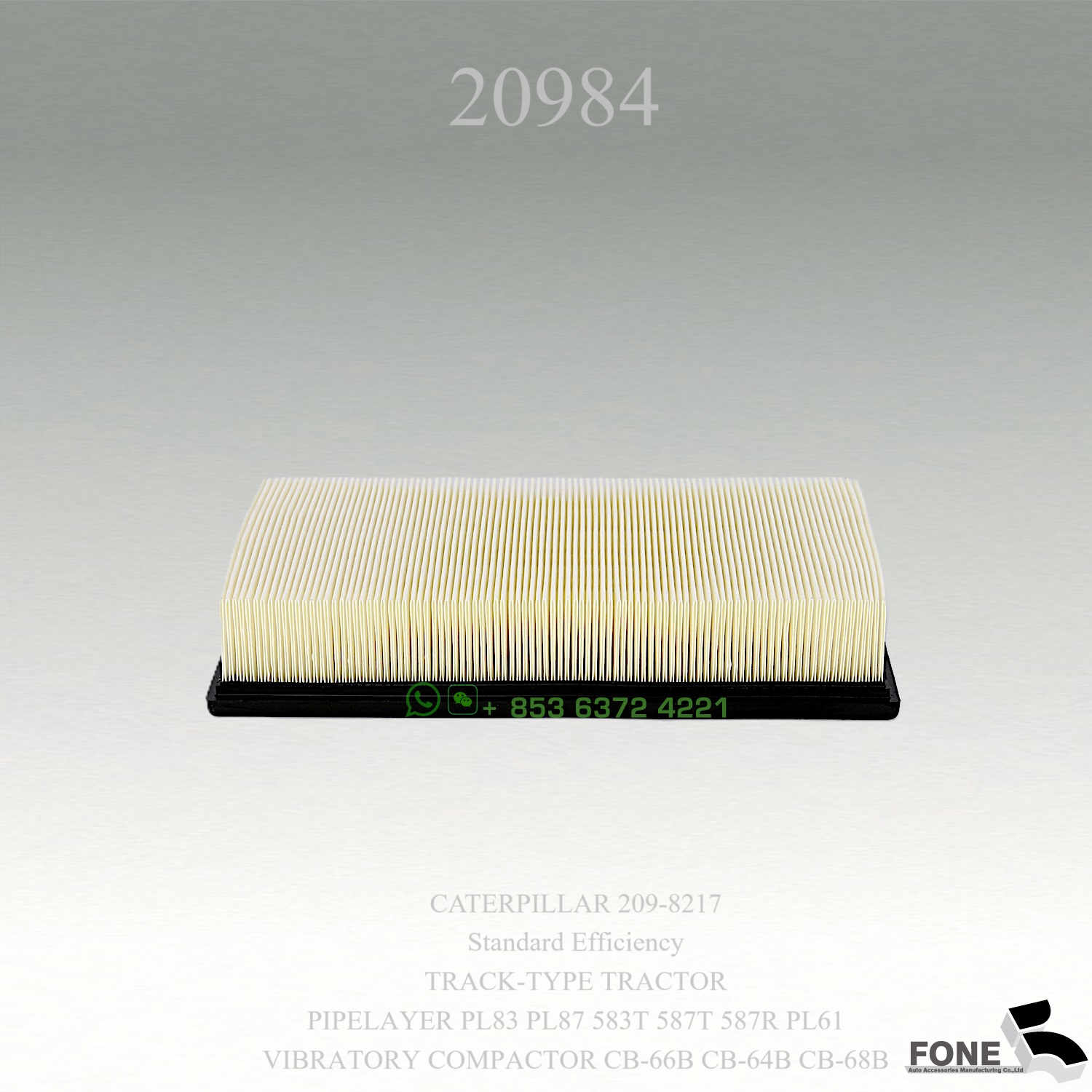 20984 CABIN AIR FILTER FOR CATERPILLAR PIPELAYER