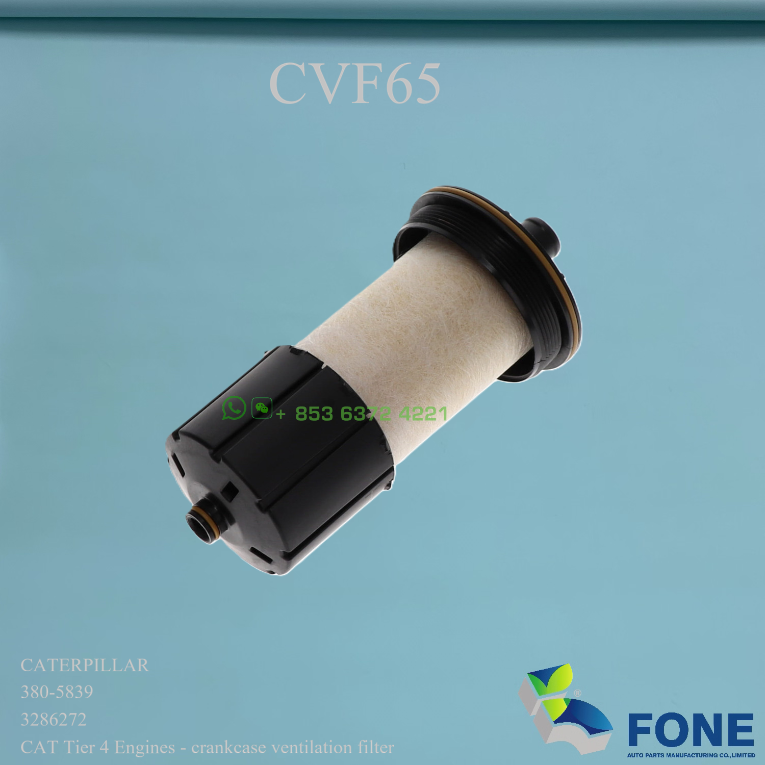 CVF65 CRANKCASE VENTILATION FILTER FOR CATERPILLAR
WS10120
CV15007
3286272
3805839
380-5839
3007357C1
220120
CV55603-02
CV55603-03
