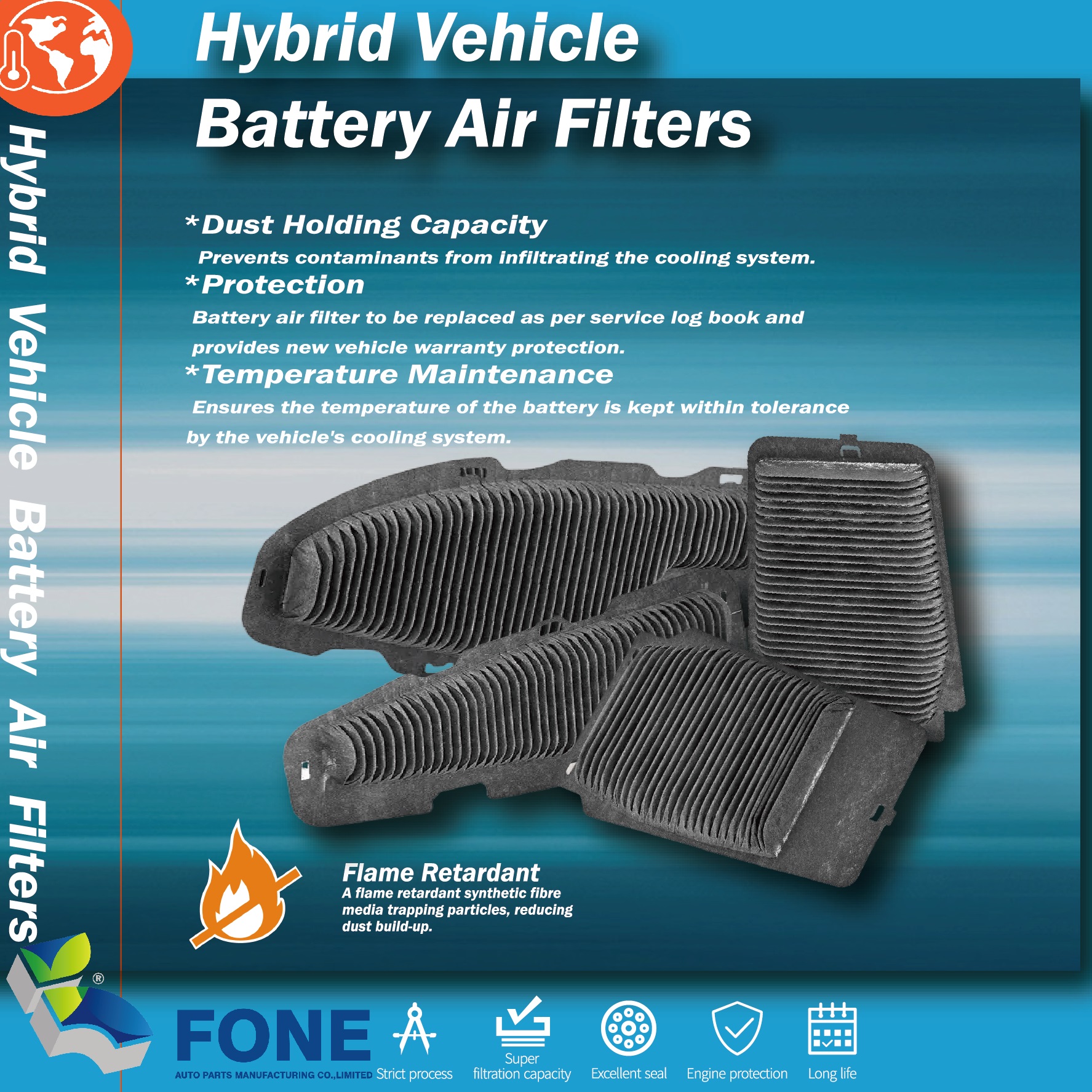 13425S HV BATTERY AIR FILTER KIT FOR TOYOTA