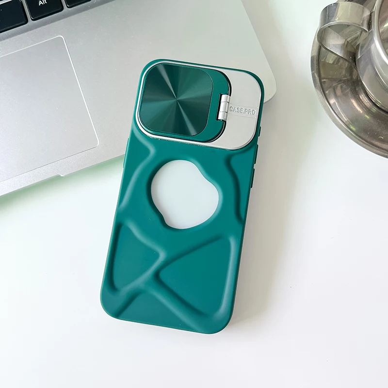 Magnetic Case for iPhone  Lens Protection Flip Bracket Silicone Soft Cover