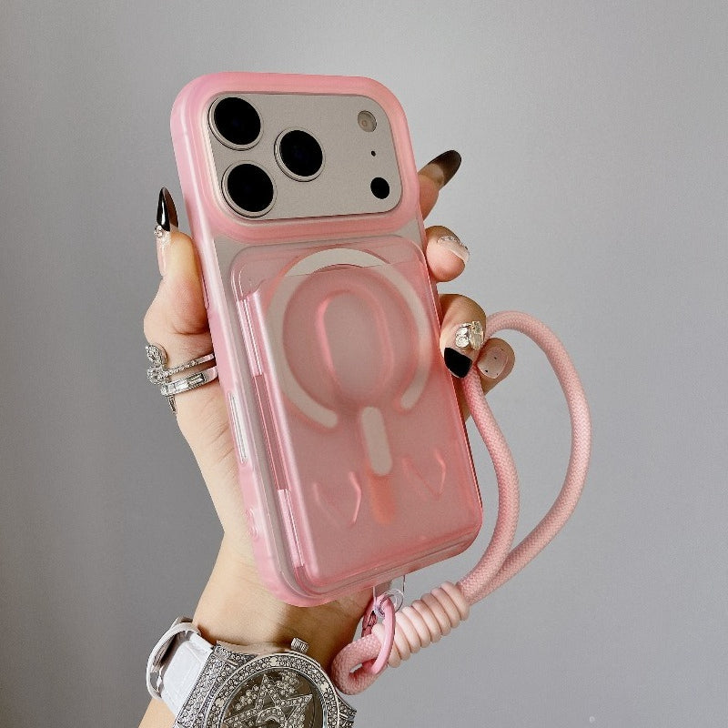 Lanyard Magnetic Card Holder Case for iPhone