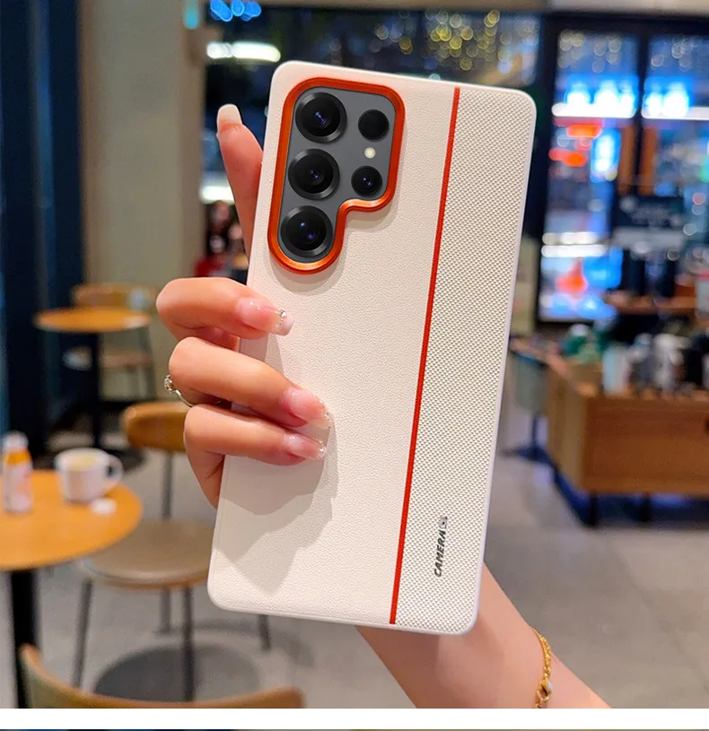 Two-tone hard leather case For Samsung