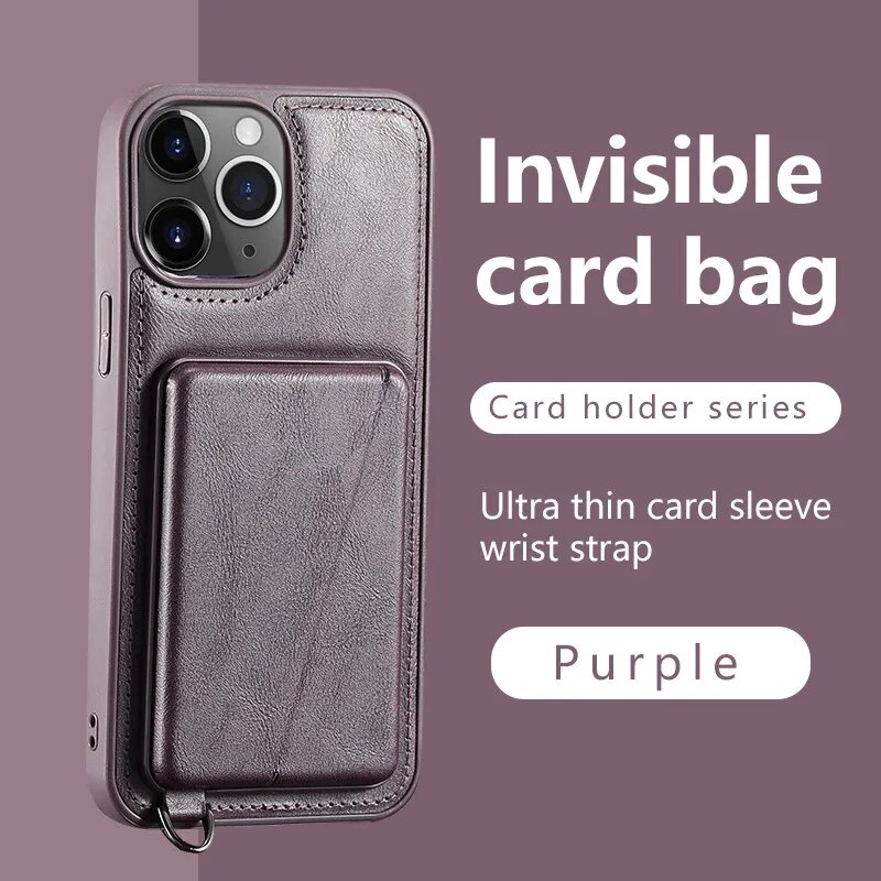Wallet Card Slot Leather Case for iPhone