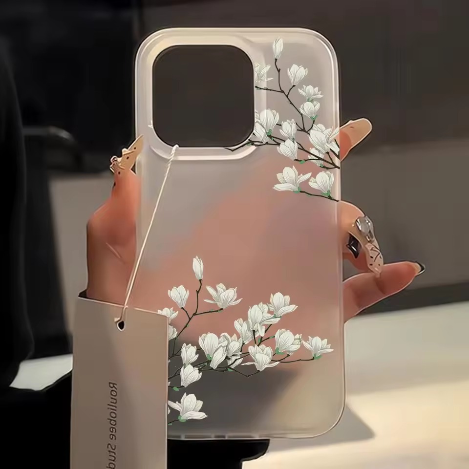 Slim Translucent Flowers Case For iPhone