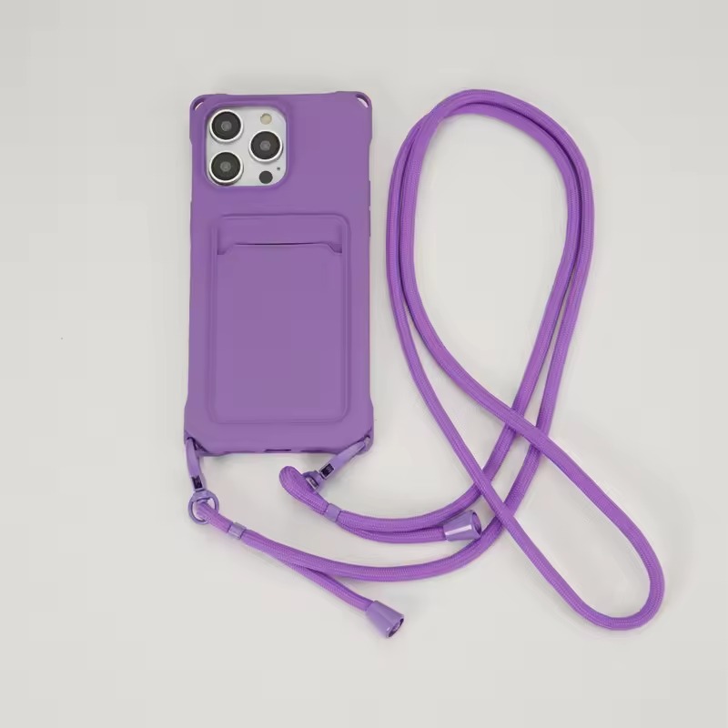 Lanyard Shockproof Card Holder Case For iPhone