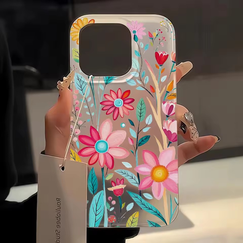 Slim Translucent Flowers Case For iPhone