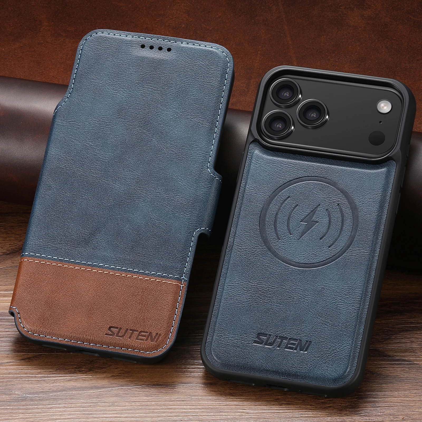 Magsafe Magnetic  Leather Wallet Case For iPhone