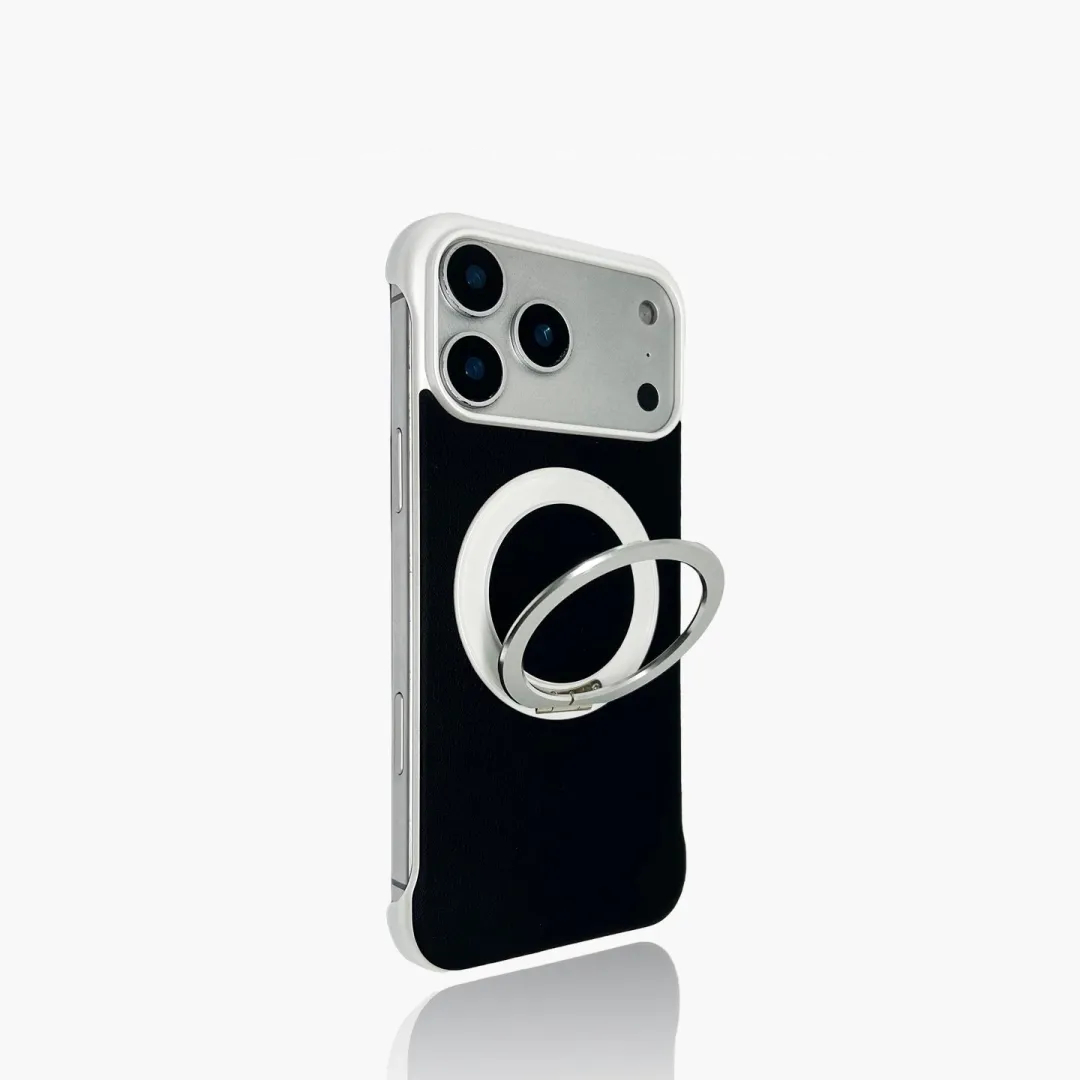 Ultra-thin Borderless magnetic stand leather case for iPhone