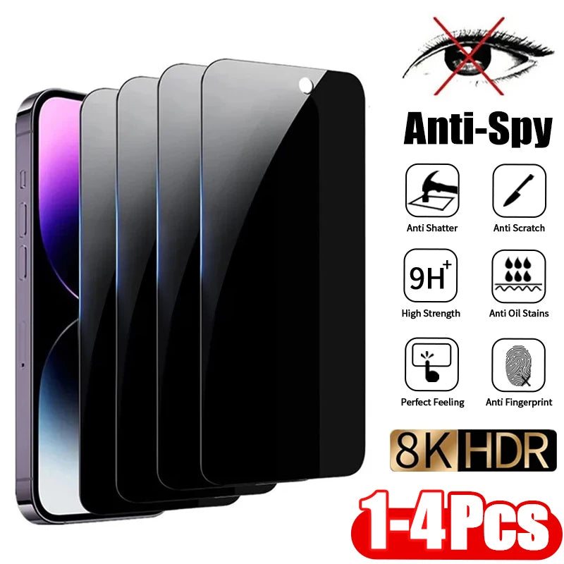 3Pcs Anti-spy Tempered Glass for IPhone 16 15 13 12 14Pro