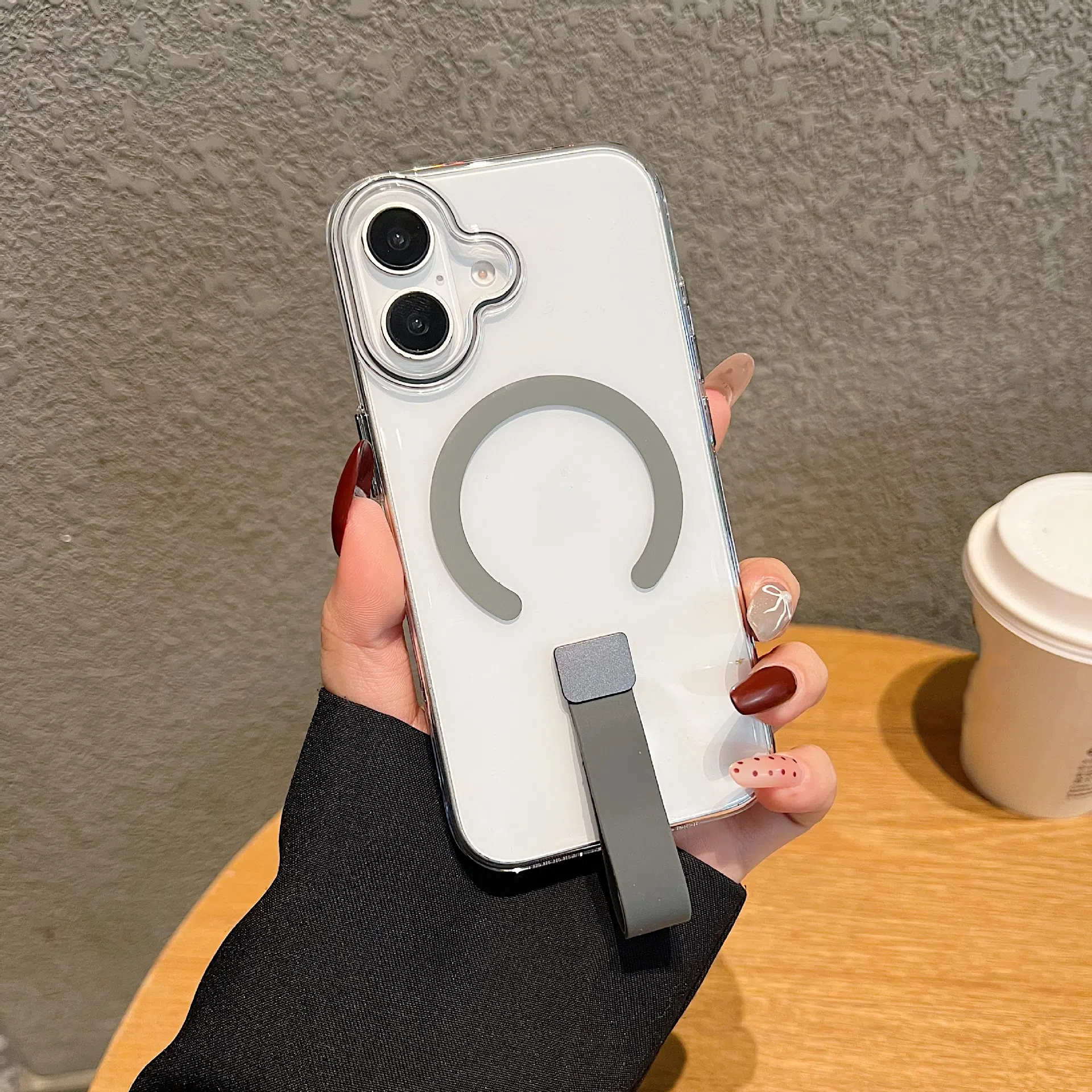 Magsafe Magnetic  Ring C-type Transparent Case For iphone