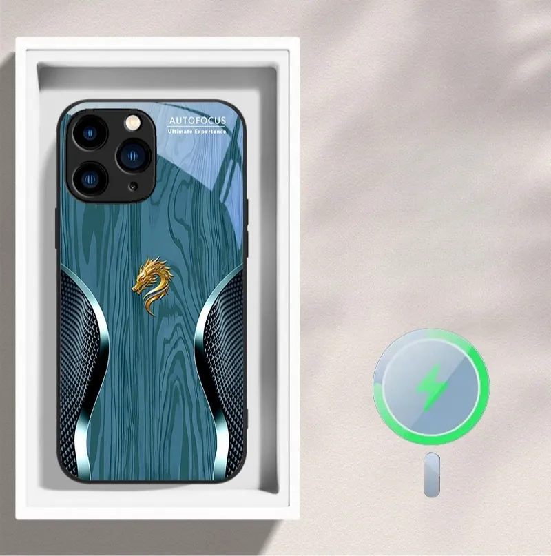 Magsafe Dragon Spirit Wood Grain Case For iPhone