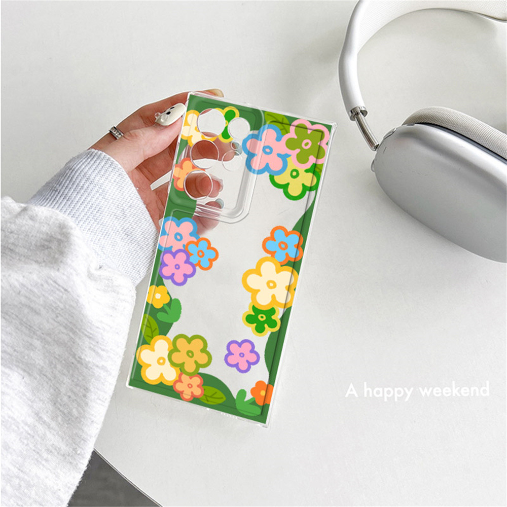 Candy color flower silicone protective case for Samsung