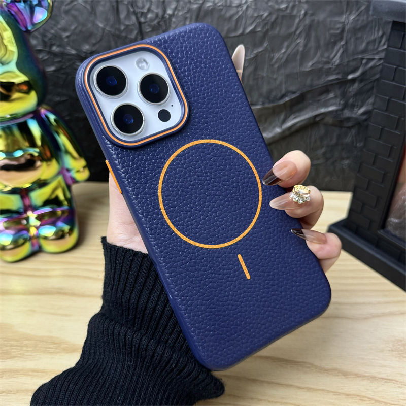 Magsafe Magnetic Business Leather Grain Case For iPhone