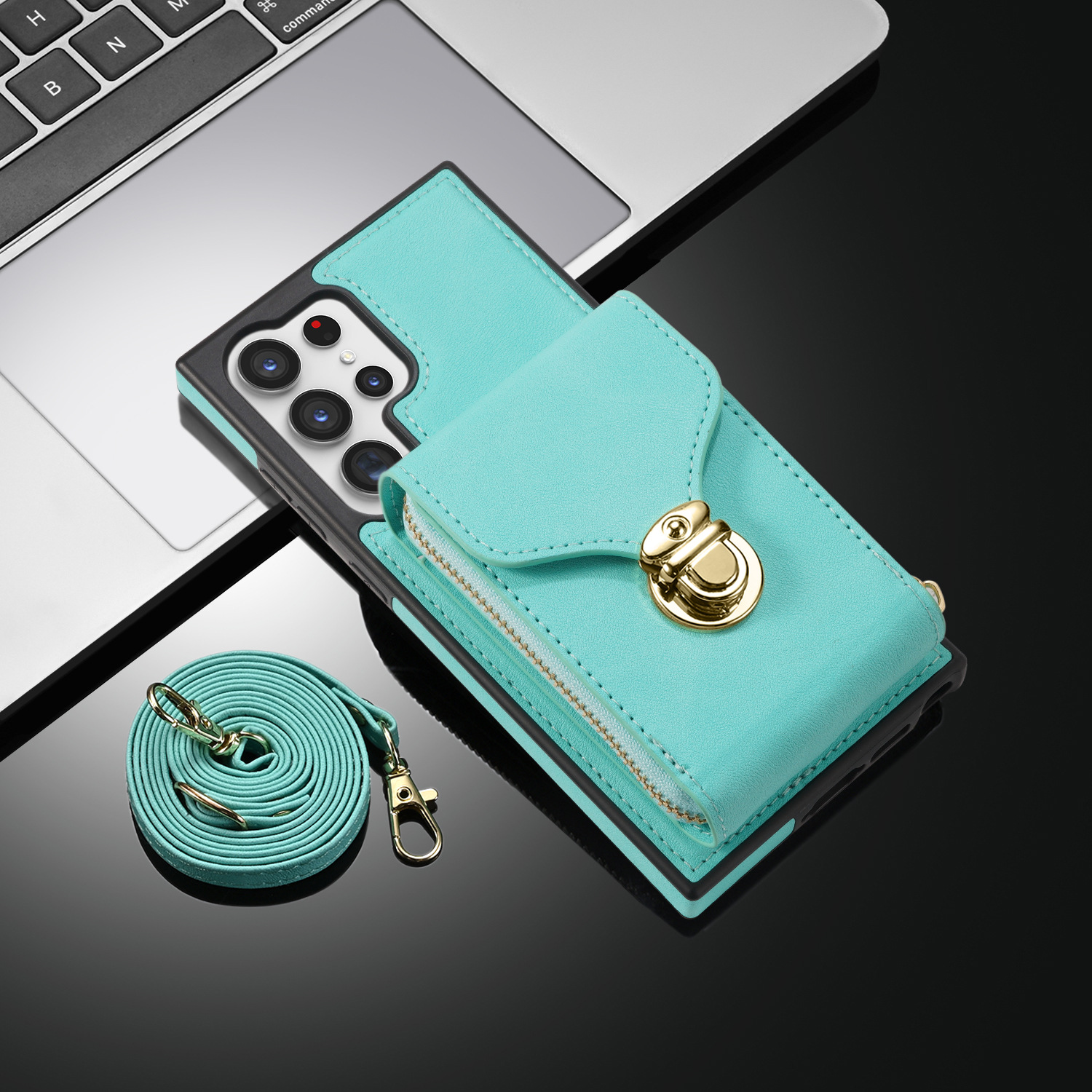 Multifunctional Crossbody Card Wallet Leather Case For Samsung